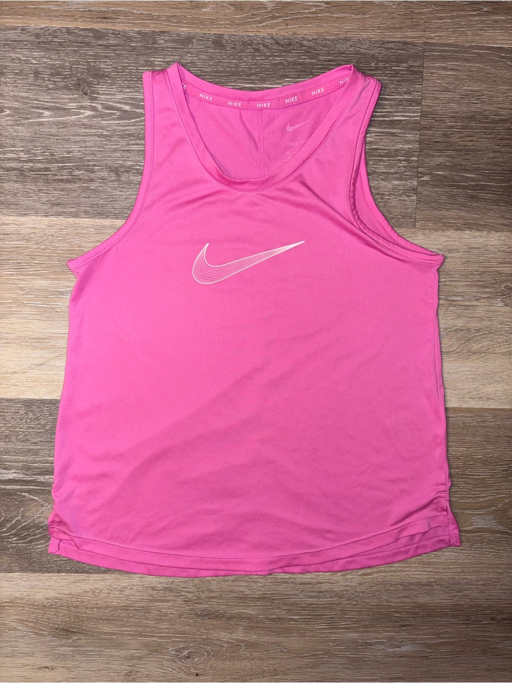 Nike Hot Pink Racerback Athletic Tank with White Swoosh